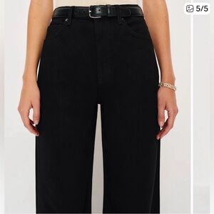 Reformation Wilder High Rise Black Wide Leg Jeans. Seattle Wash